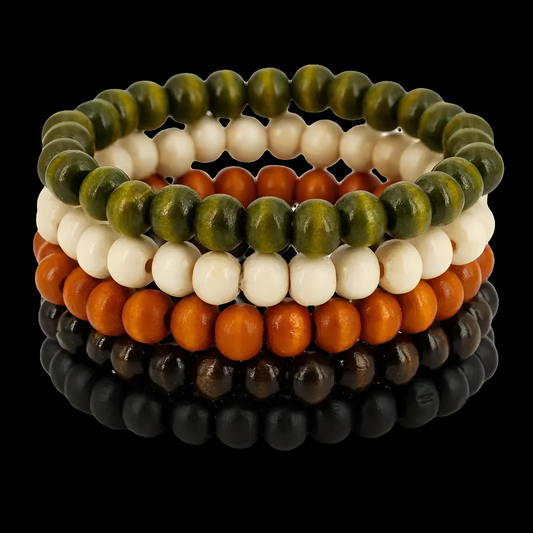 Wooden beaded bracelets