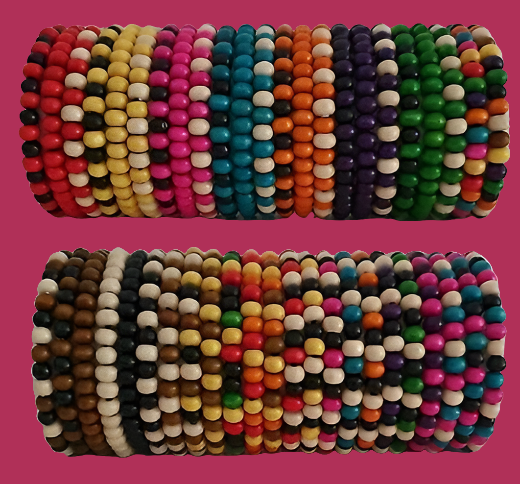Wooden beaded bracelets